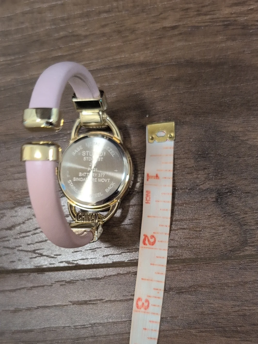 Gold-Tone Pink Dial Women's Watch
